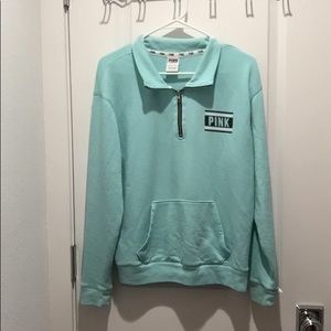 Victoria’s Secret PINK Aqua Blue Half-Zip Sweater